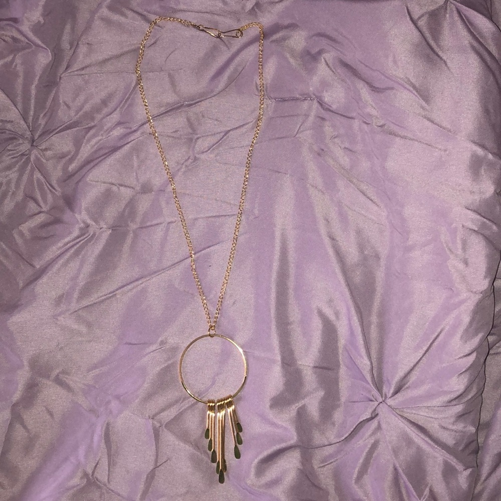 Cute long gold necklace